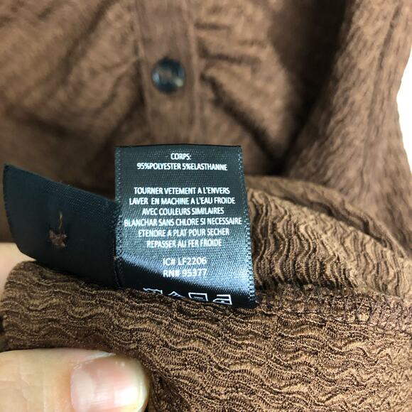 Sanctuary Dress Brown Collar Button Up Shirt Ruched Mini Short Sleeve Medium NEW - Picture 6 of 7